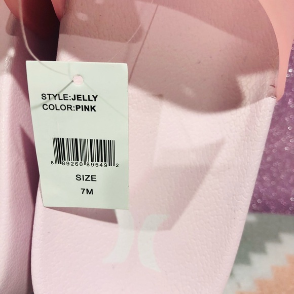 NWT Hurley PINK Jelly Platform Slides - Picture 3 of 8